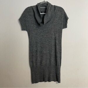BCX Heather Grey Short Sleeve Tunic Knot Top: Soze Medium